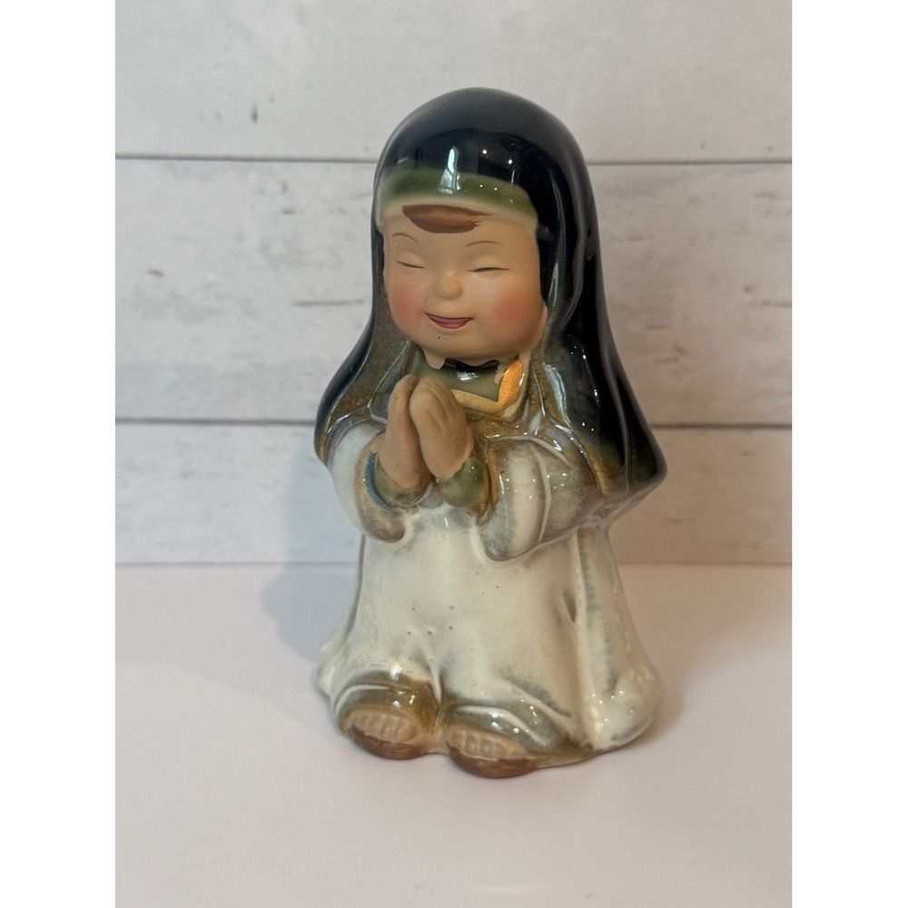 Vintage Ceramic Nativity Mary Figure Replacement Piece Child Praying Christmas